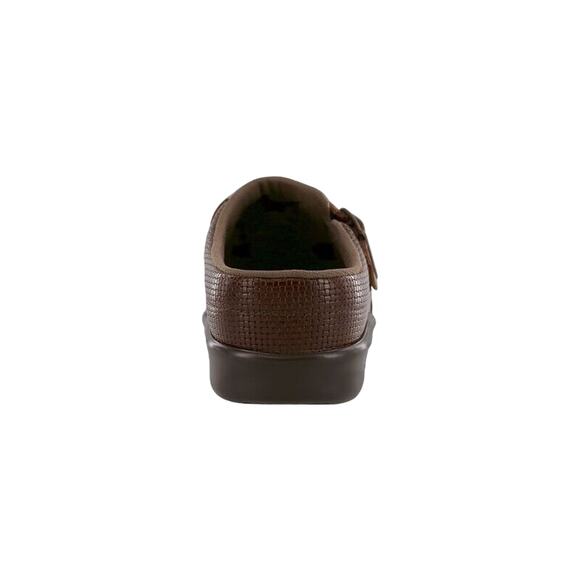 SAS Leather Clog Slip-On Loafer – Size 6.5 WW, Woven Brown, Comfort & Support - Picture 4 of 7
